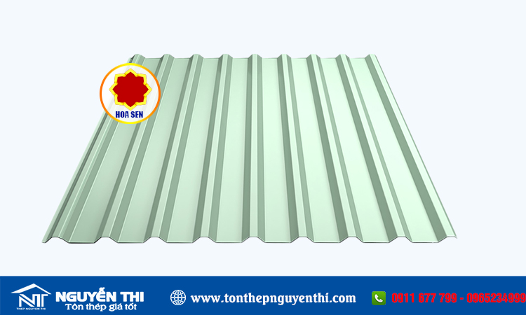 Tôn Hoa Sen màu xanh ngọc