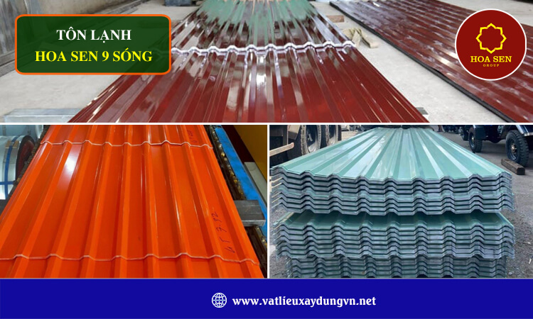 Tôn lạnh Hoa Sen 9 sóng 